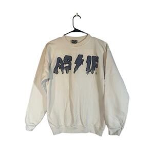 Civil Regime White Long Sleeve Crew Neck As If Pullover Sweatshirt Women Sz XS